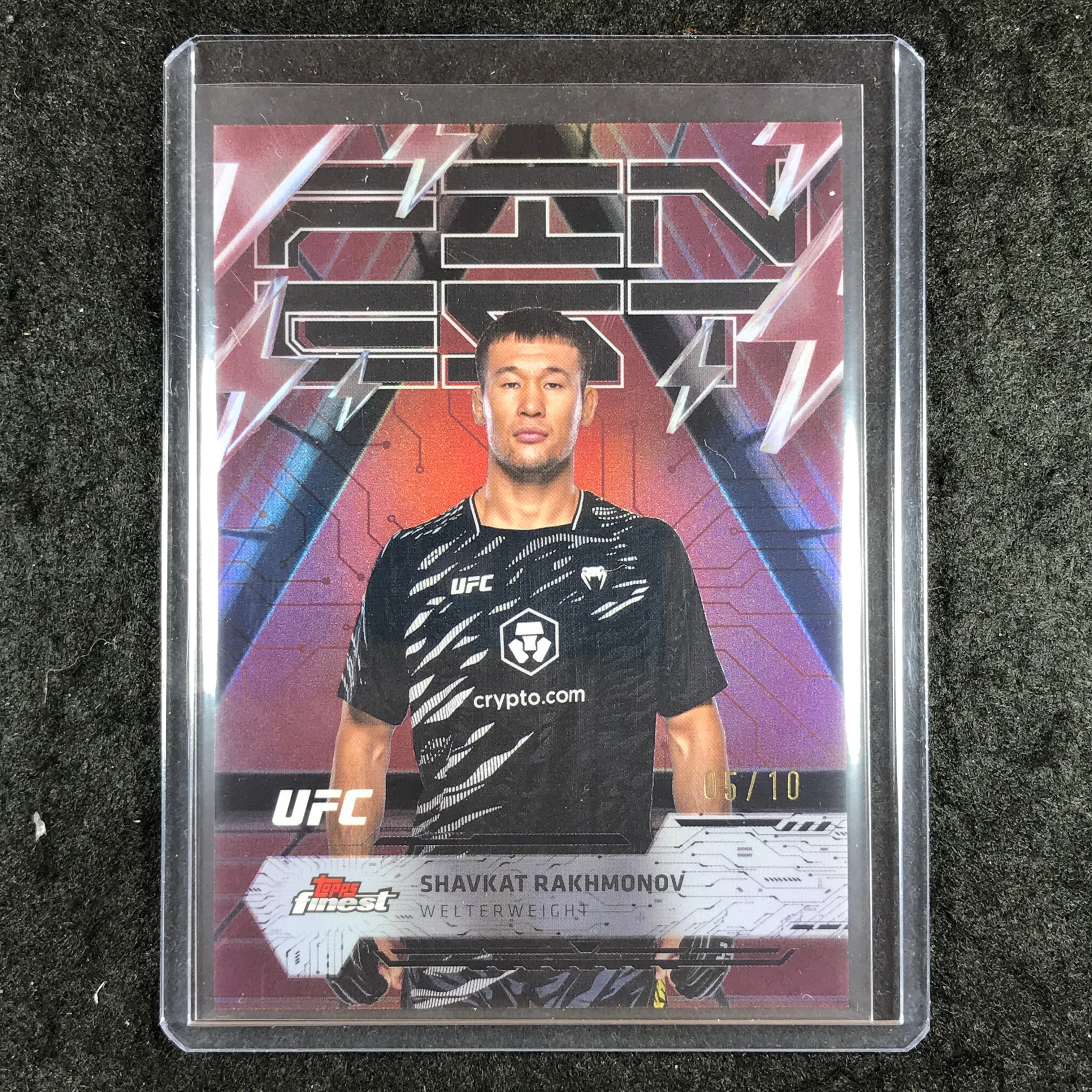 2025 Topps Finest UFC SHAVKAT RAKHMONOV Rare Red Black Vapor 5/10 #230