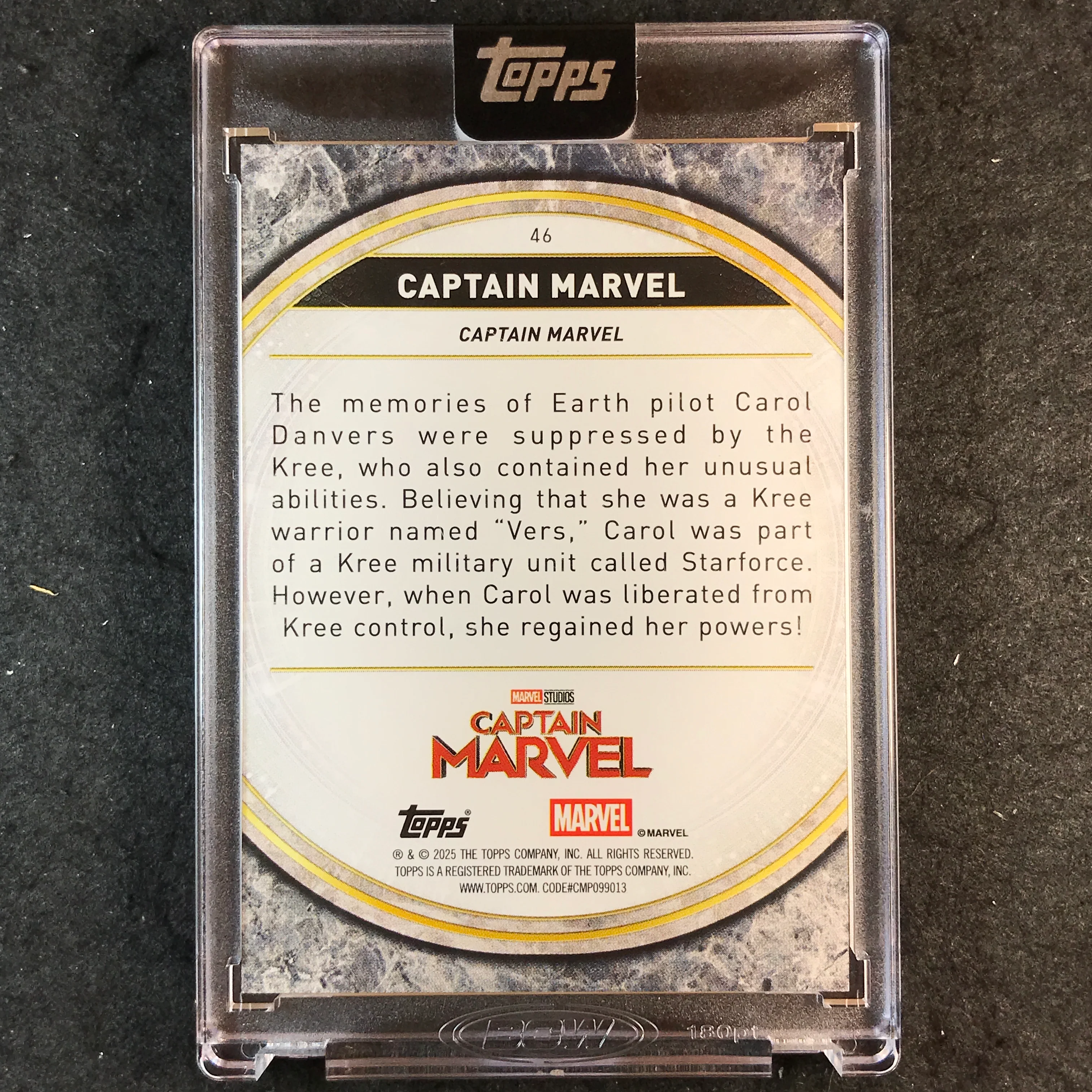 2025 Topps Marvel The Collector CAPTAIN MARVEL MCU Perfection Gold 1/1 #46 - Image 2