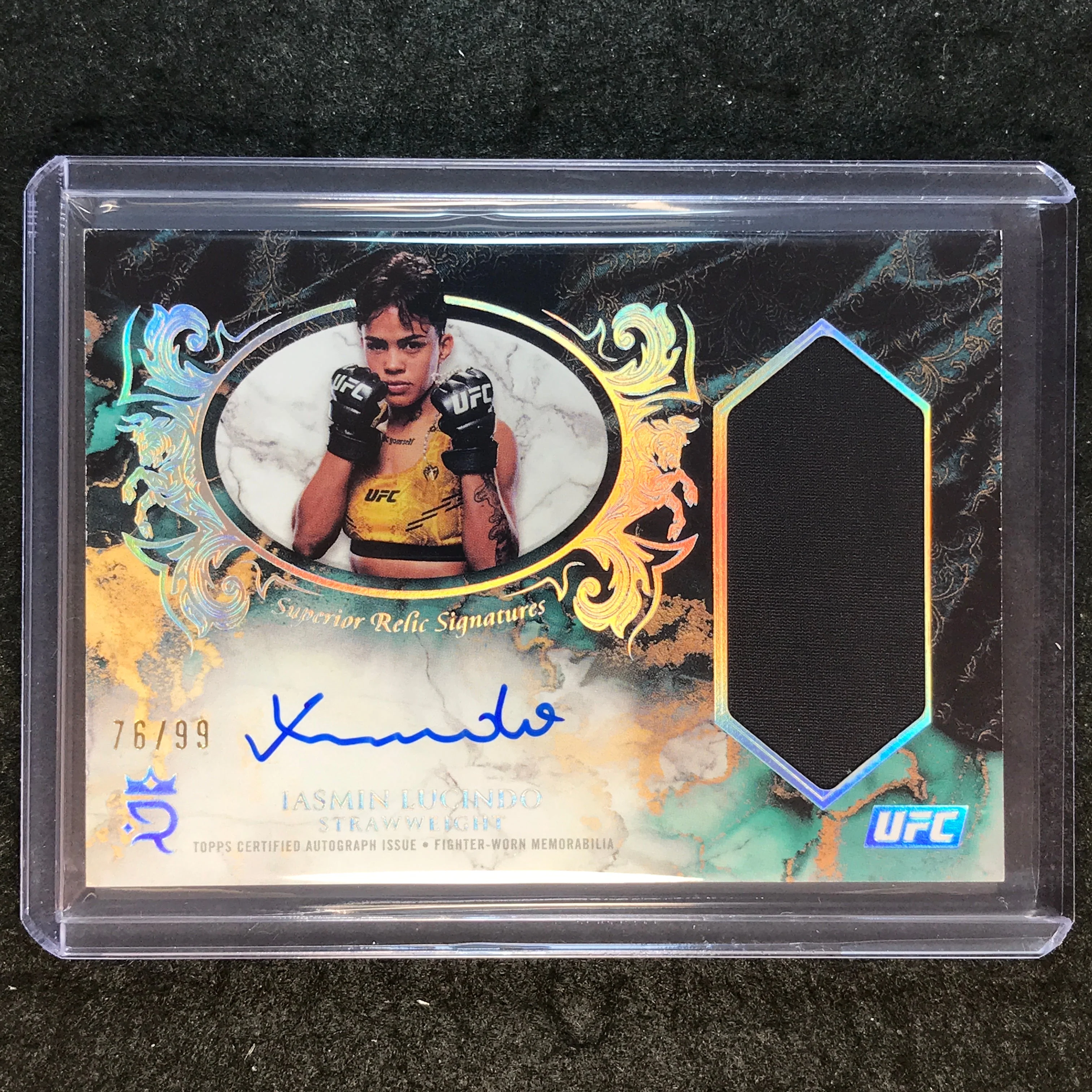 2025 Topps Royalty UFC JASMIN LUCINDO Superior Relic Signatures Auto 76/99