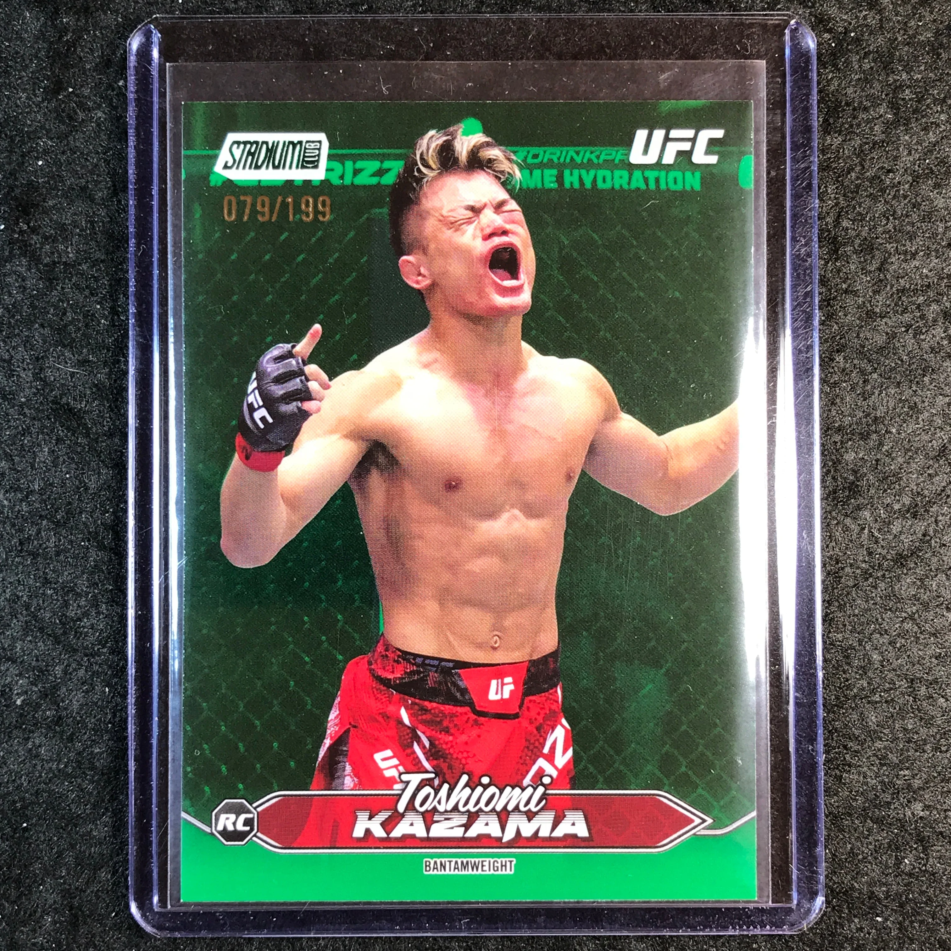 2025 Topps Stadium Club UFC TOSHIOMI KAZAMA Rookie Base Green Foil 79/199 #107