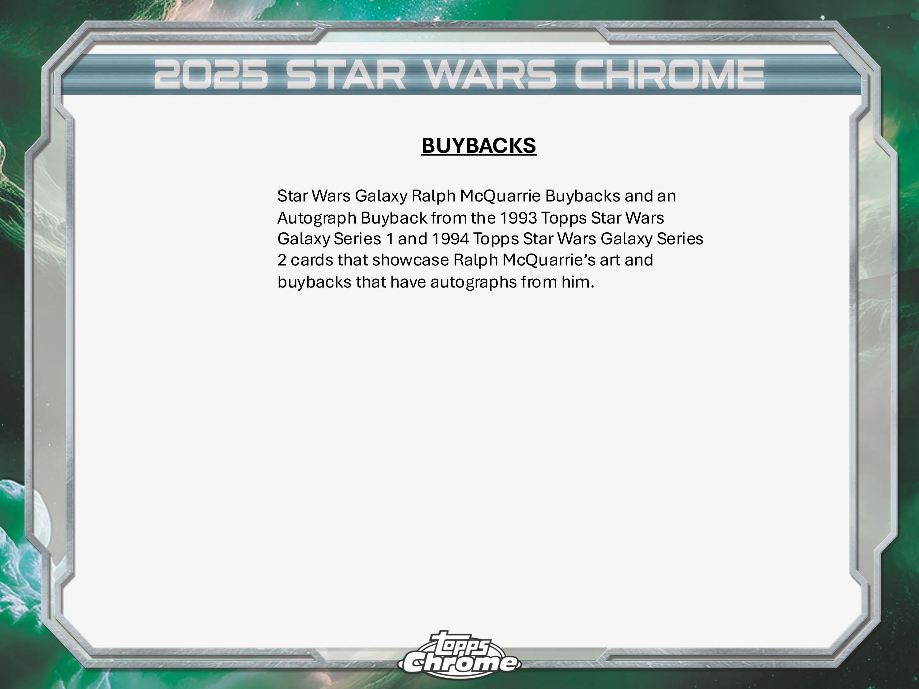 2025 Topps Star Wars Chrome Galaxy Hobby Pack - Image 9