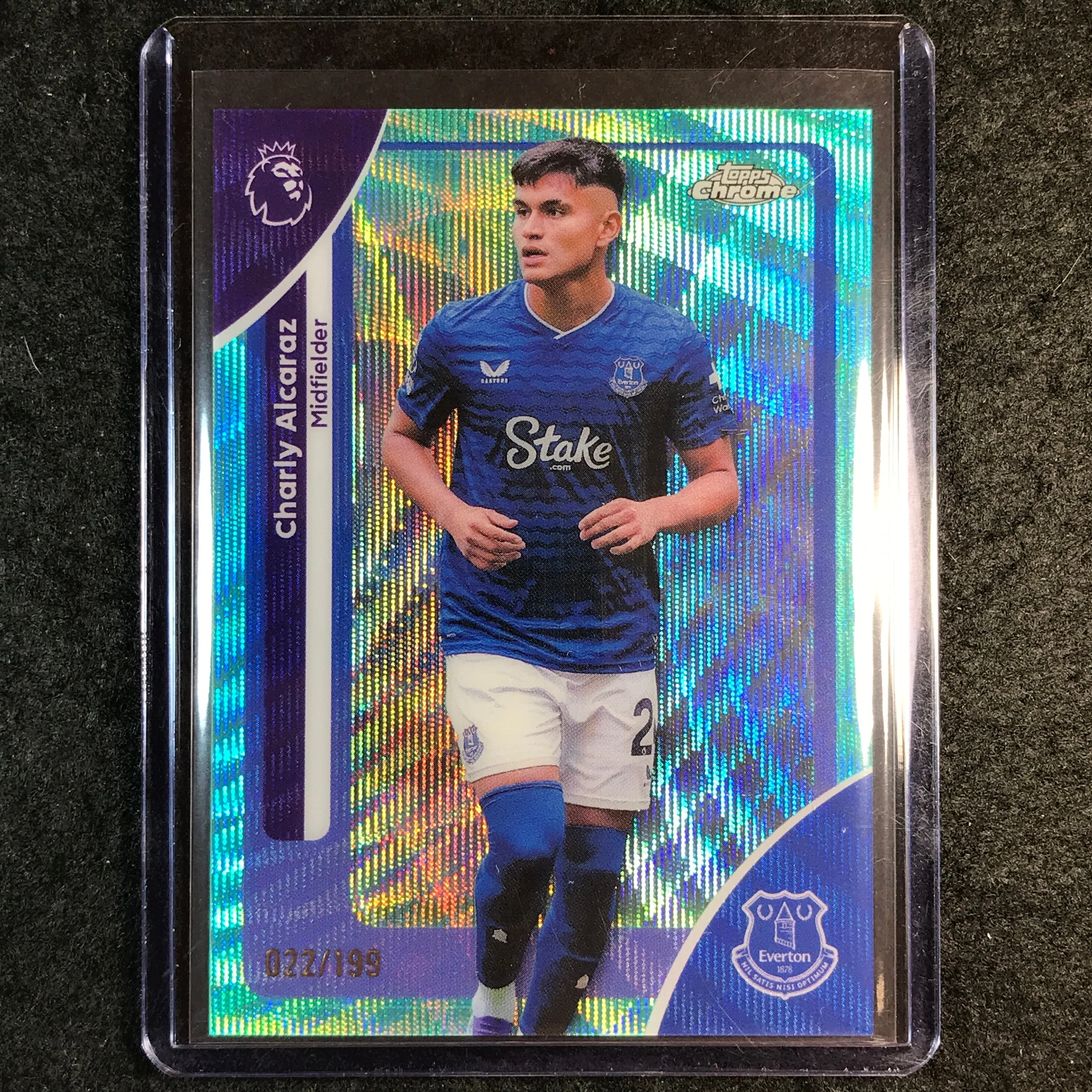 2026 Topps Chrome Premier League EPL CHARLY ALCARAZ Aqua Wave 22/199 #81