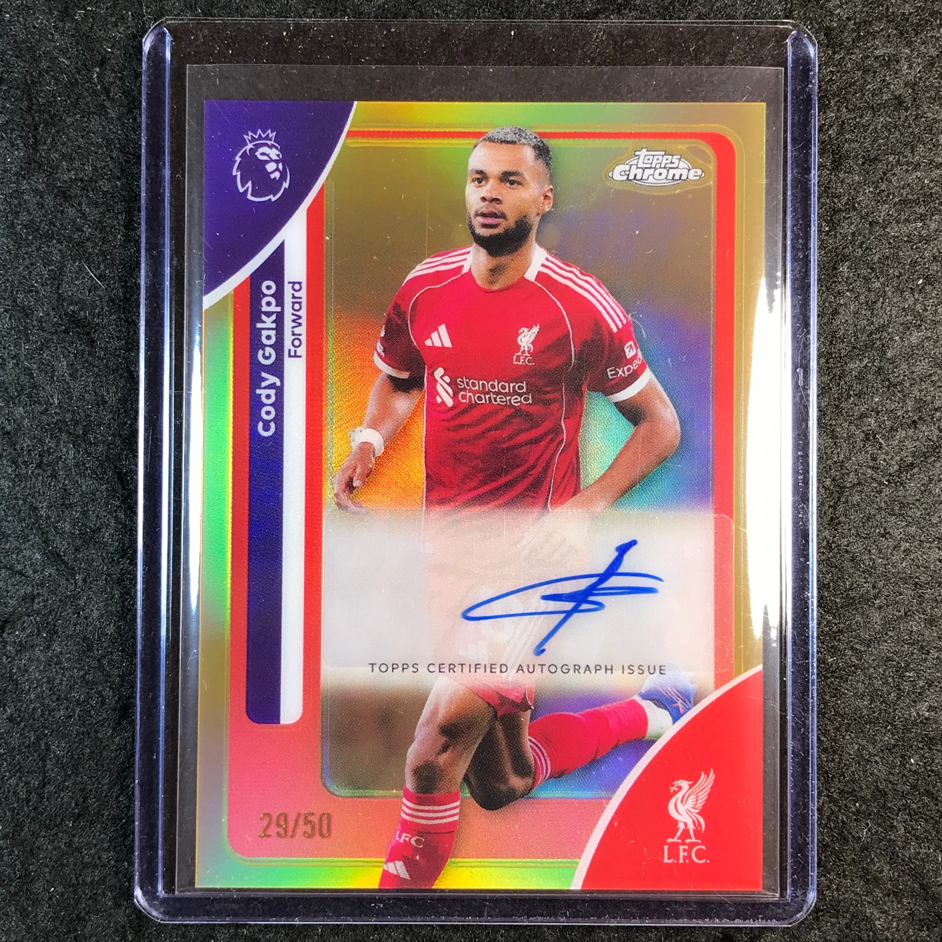 2026 Topps Chrome Premier League EPL CODY GAKPO Chrome Auto Gold 29/50