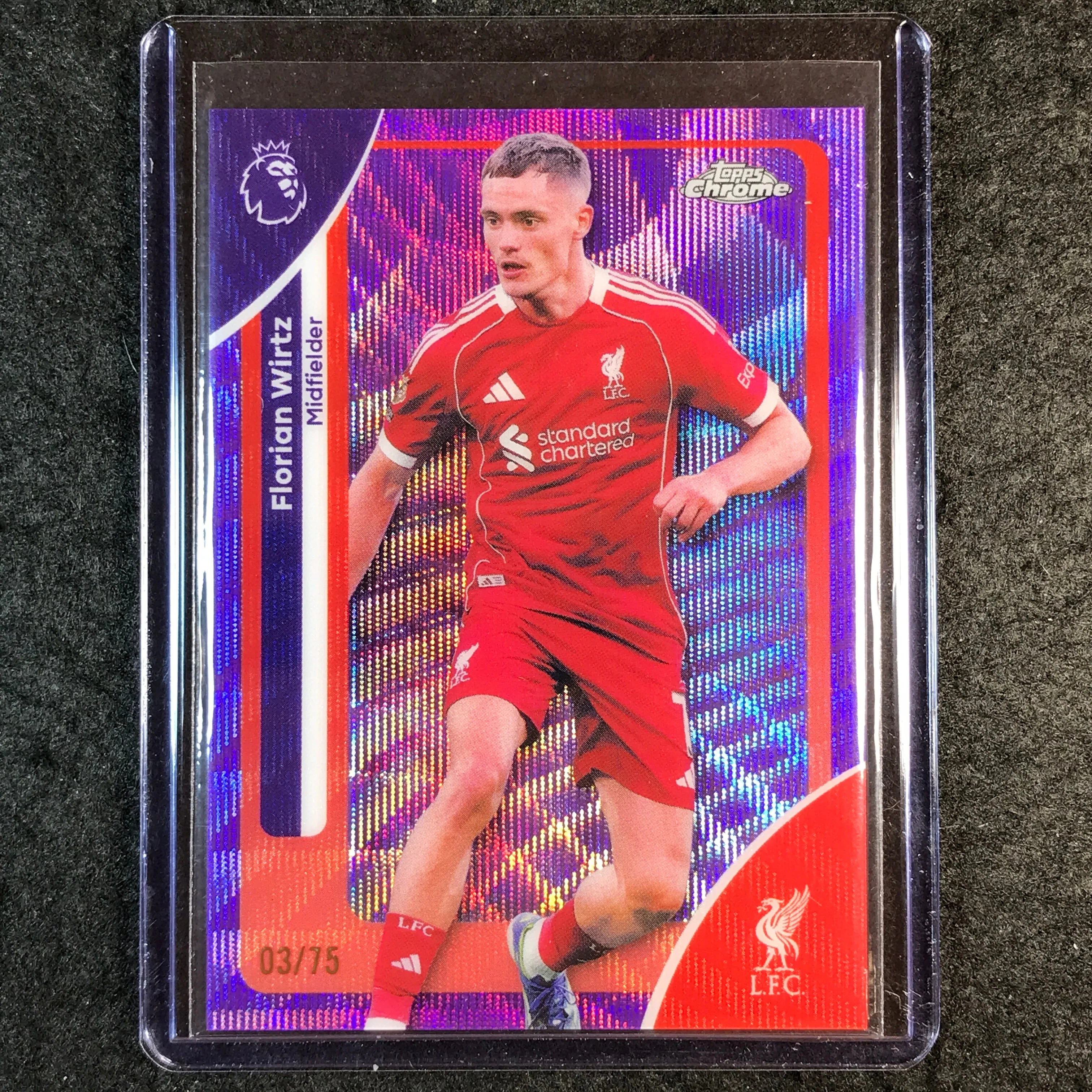 2026 Topps Chrome Premier League EPL FLORIAN WIRTZ Purple Wave 3/75 #119