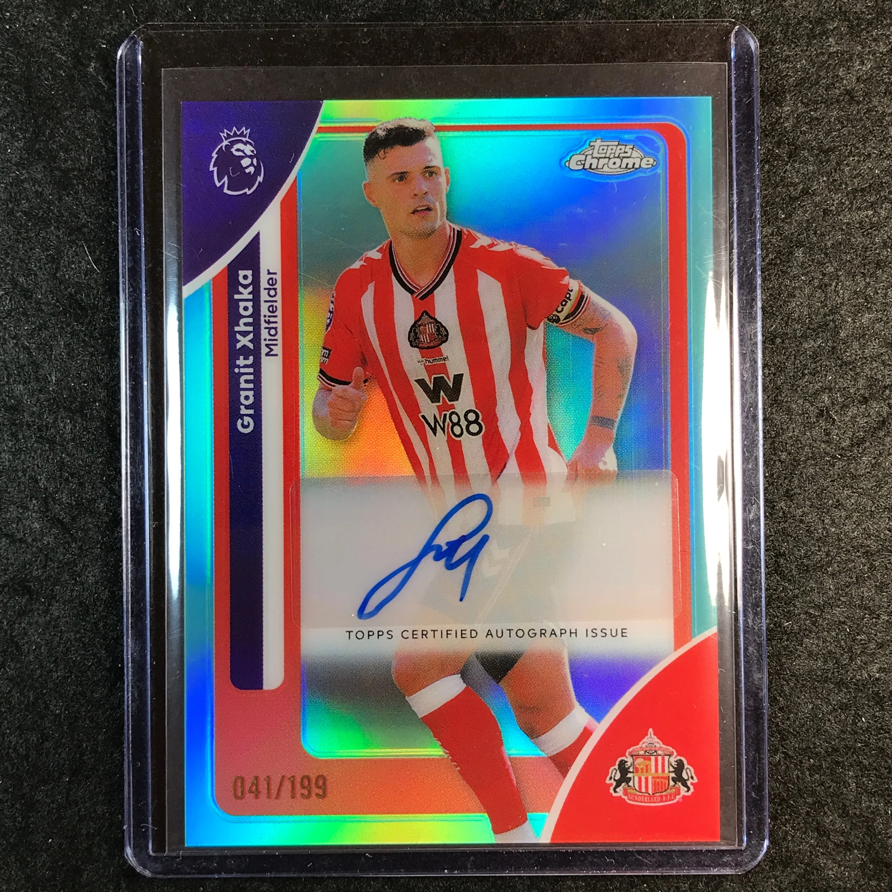 2026 Topps Chrome Premier League EPL GRANIT XHAKA Chrome Auto Aqua 41/199