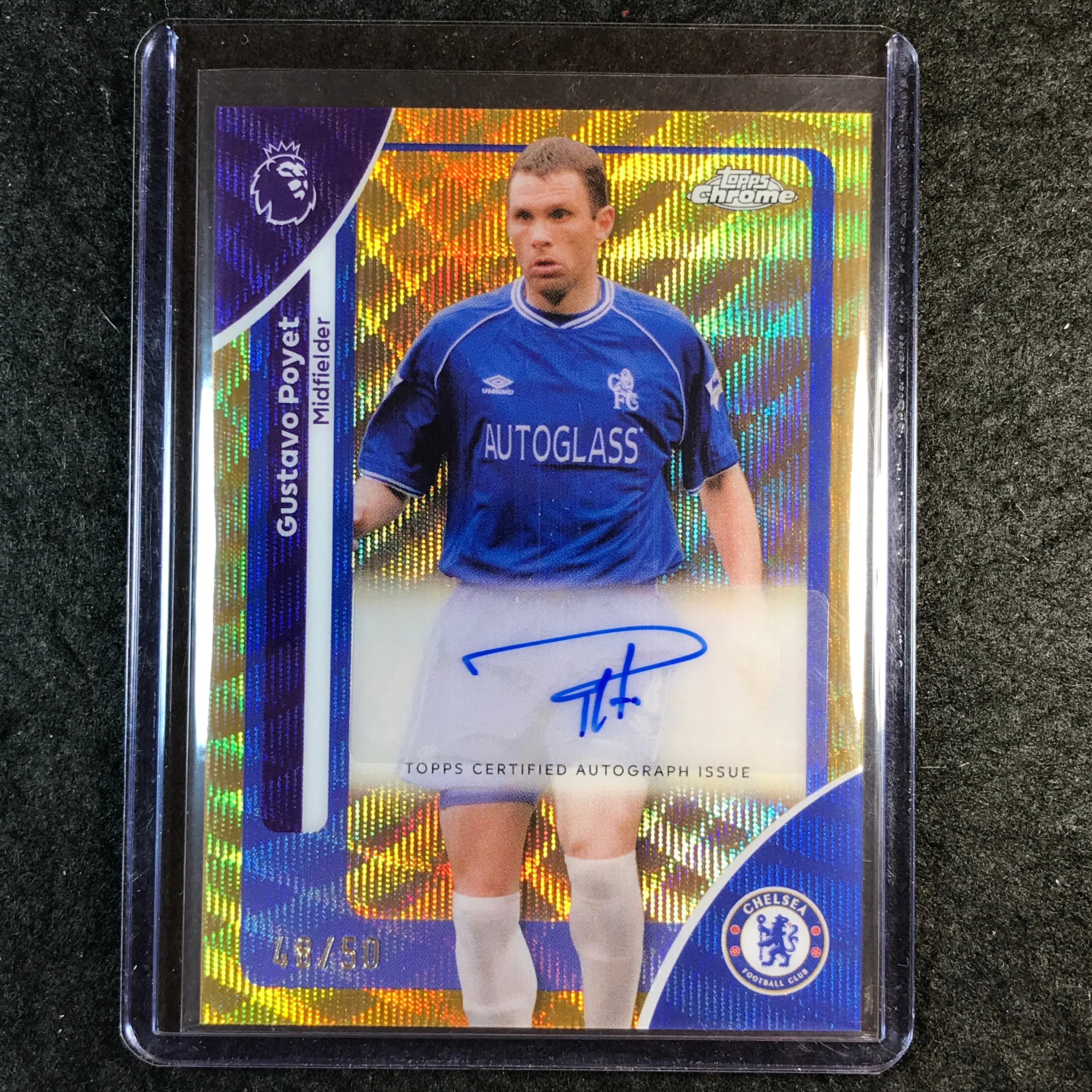 2026 Topps Chrome Premier League EPL GUSTAVO POYET Chrome Auto Gold Wave 48/50