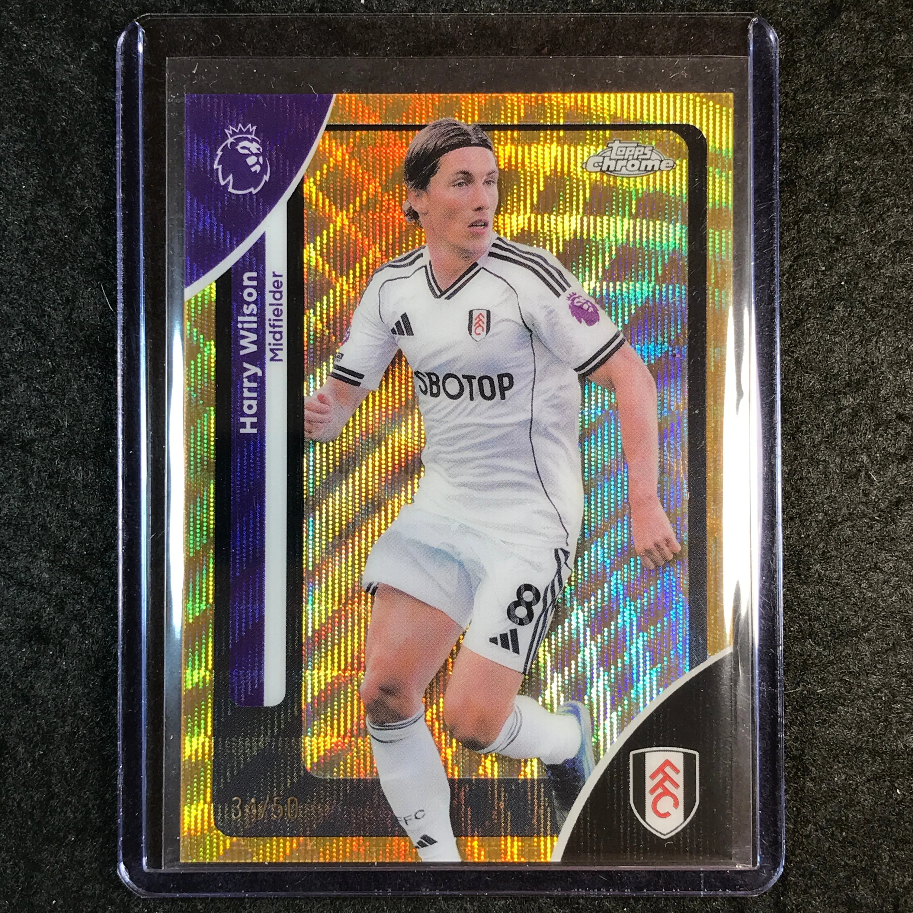 2026 Topps Chrome Premier League EPL HARRY WILSON Gold Wave 34/50 #97