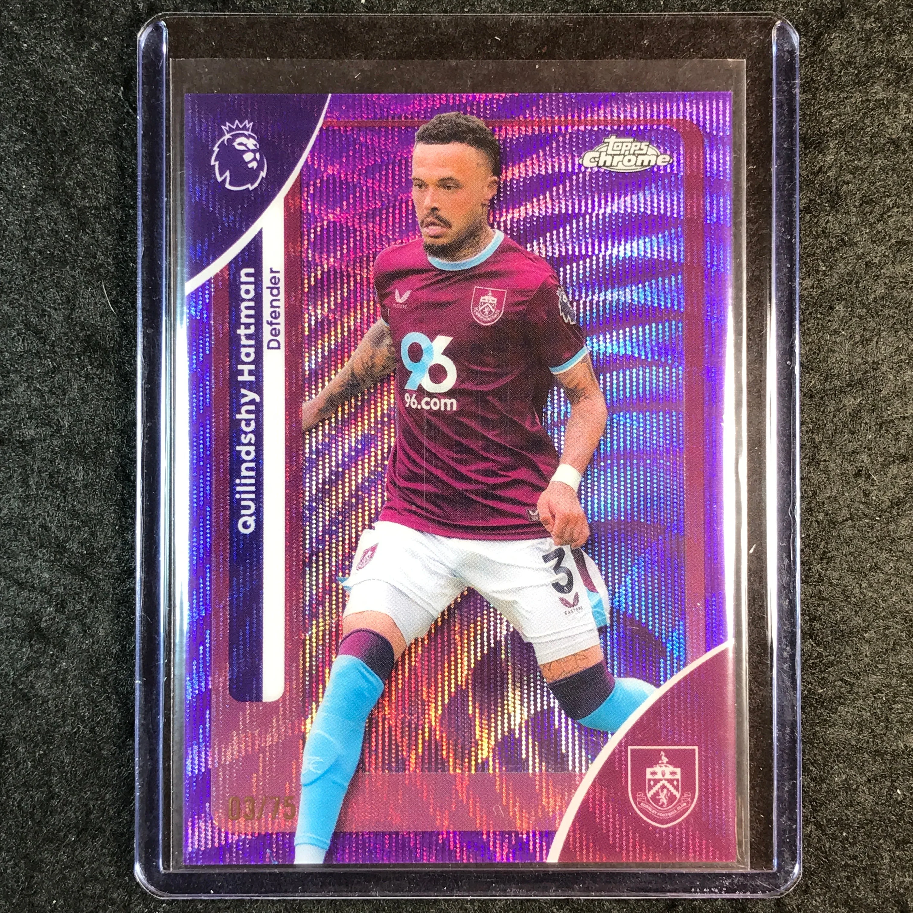 2026 Topps Chrome Premier League EPL QUILINDSCHY HARTMAN Purple Wave 3/75 #59
