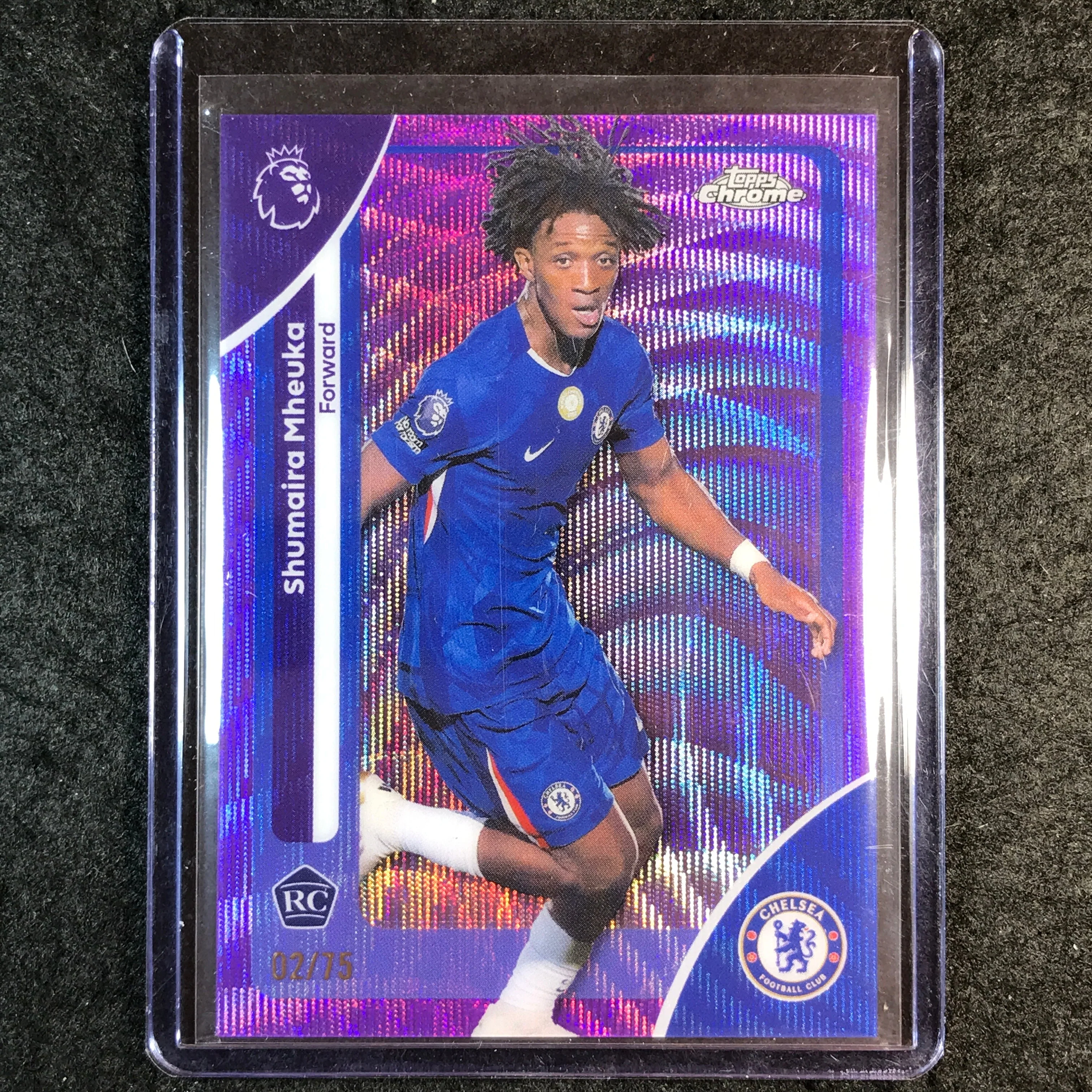 2026 Topps Chrome Premier League EPL SHUMAIRA MHEUKA Rookie Purple Wave 2/75 #64