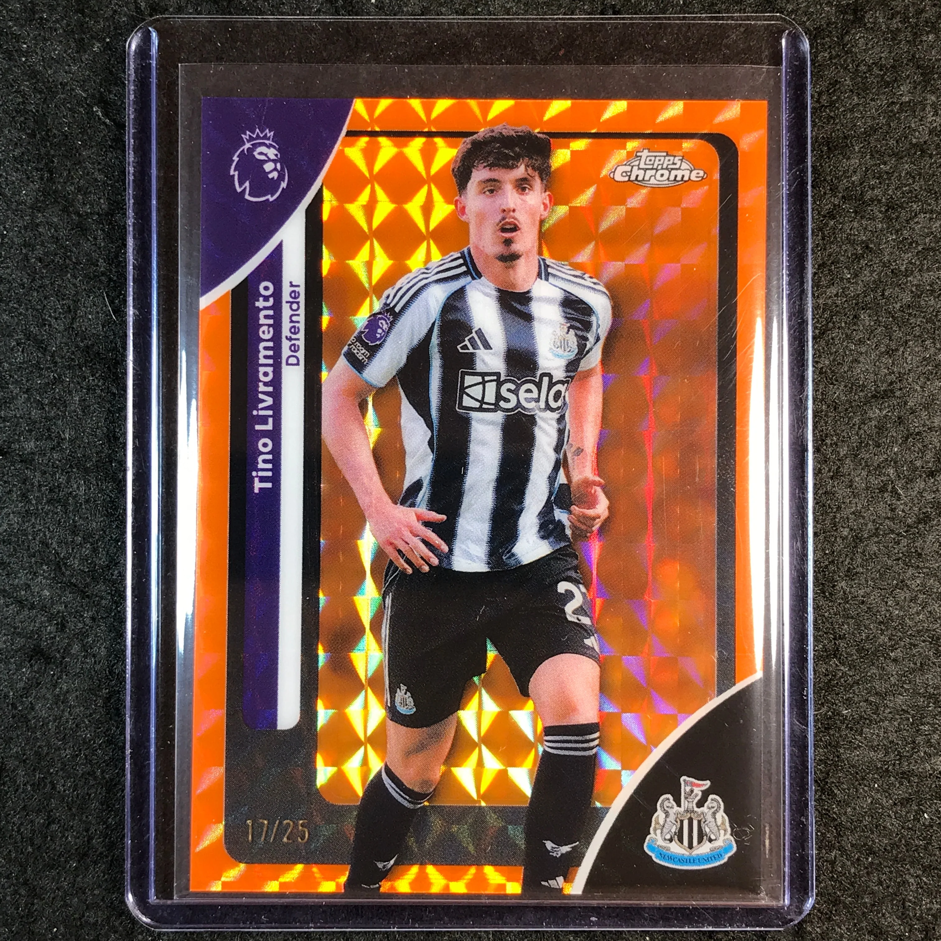 2026 Topps Chrome Premier League EPL TINO LIVRAMENTO Orange Geometric 17/25 #150
