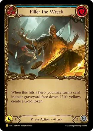 [Cold Foil] Pilfer the Wreck (Blue) (Treasure) (#SEA140) - Pirate Booty - FAB High Seas