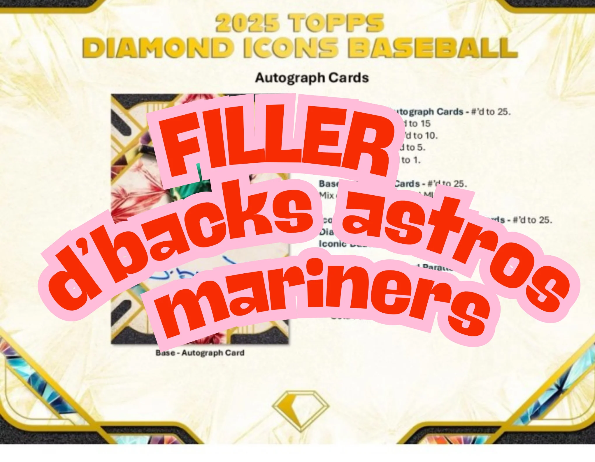 DIAMOND ICONS FILLER・2025 Baseball 1 Pack Opening - #30835・Random Team   (Dec 29)