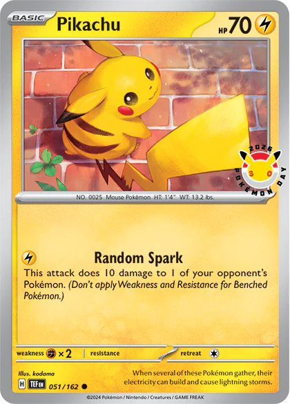 Pikachu - [ 051/162 ] - Cosmo Holo Pokemon Day 2026 Promo