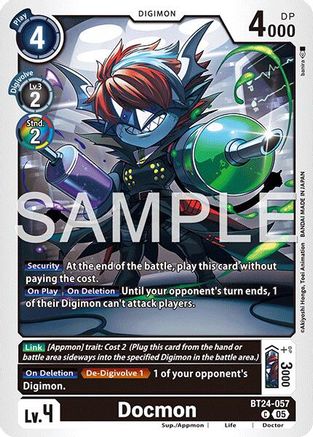PLAYSET (4) 4x Docmon (BT24-057) Common - Digimon Time Stranger
