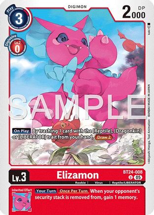 PLAYSET (4) 4x Elizamon (BT24-008) Uncommon - Digimon Time Stranger