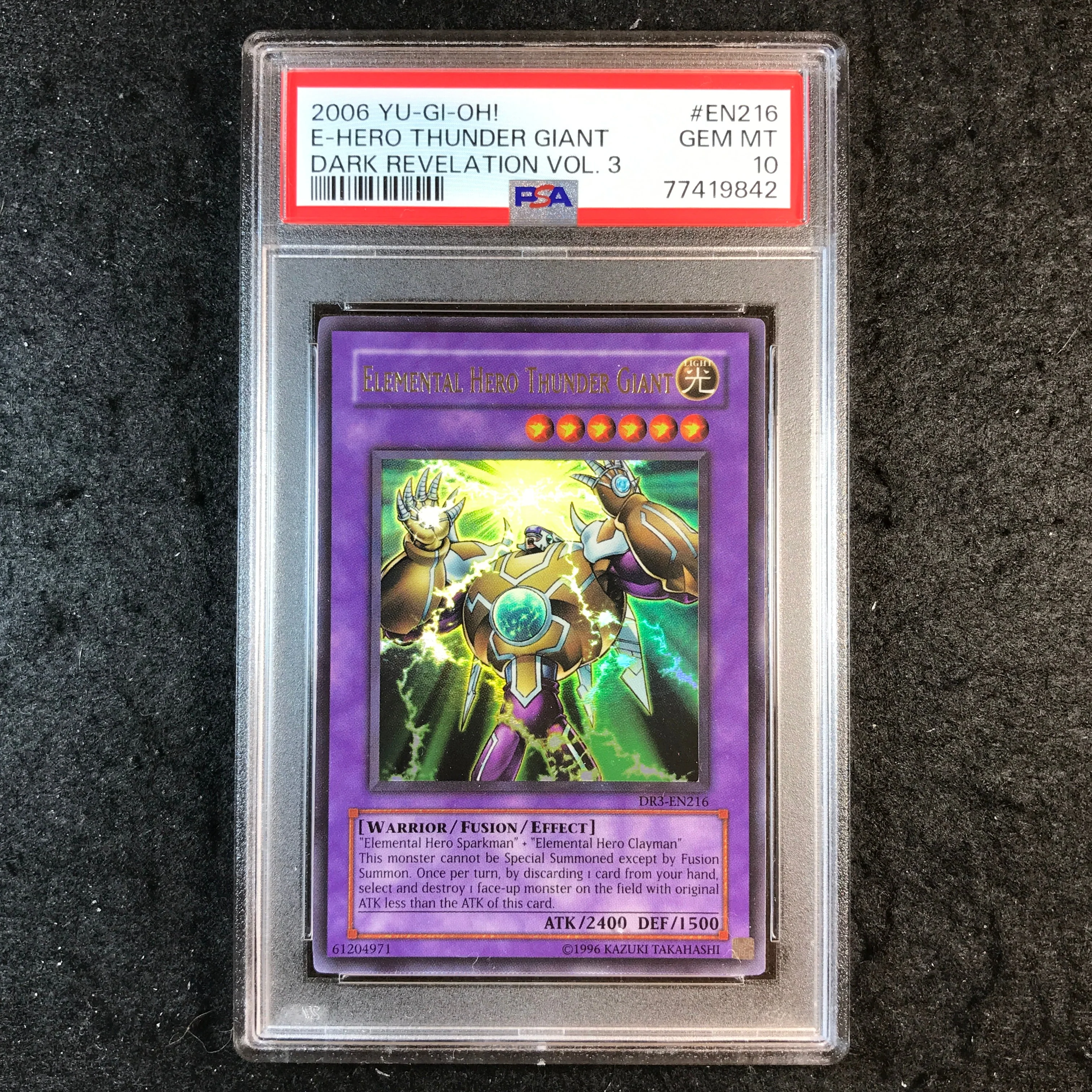 PSA 10 Elemental Hero Thunder Giant - DR3-EN216 - 2006 Dark Revelation Vol.3 842