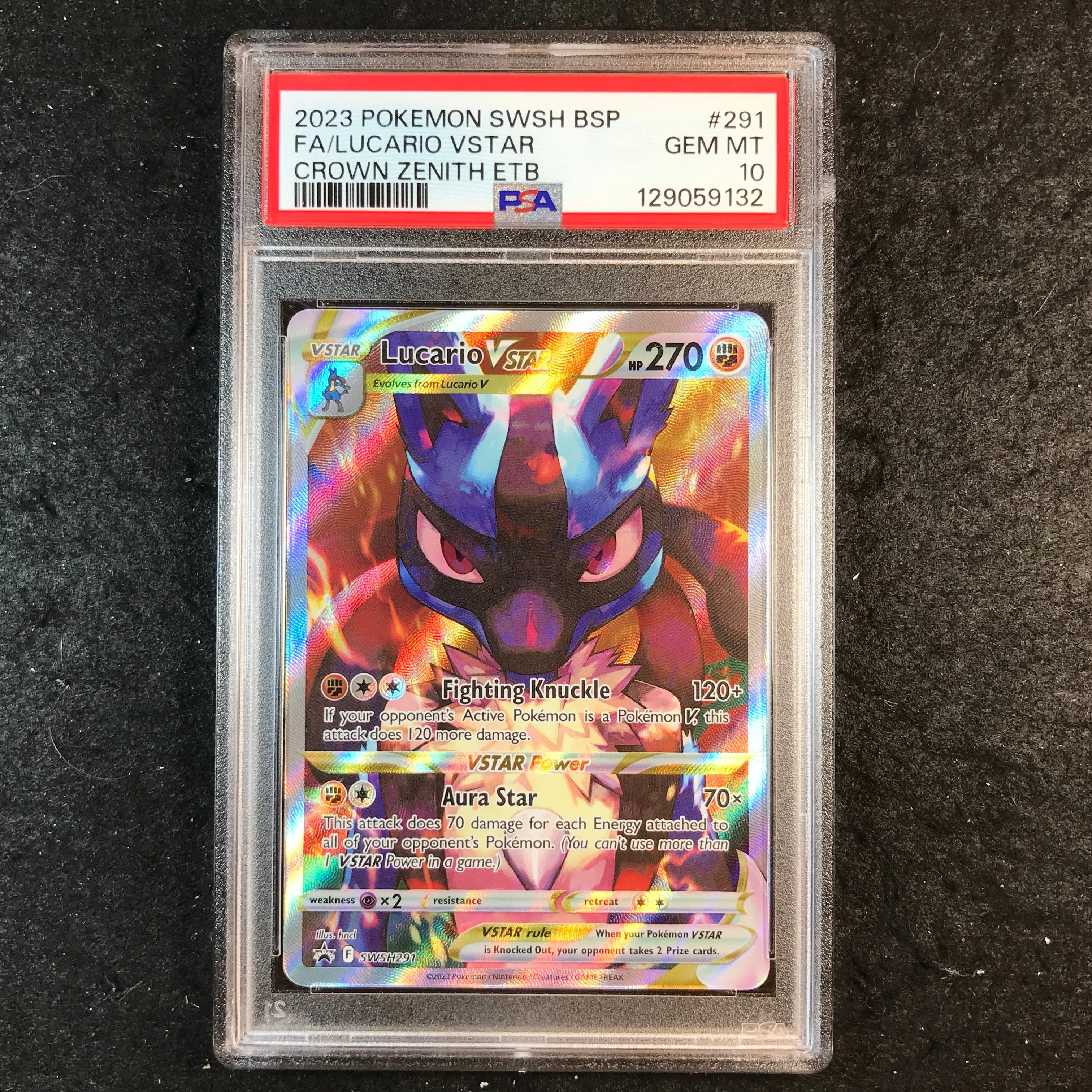 PSA 10 Lucario VSTAR - SWSH291 - Crown Zenith Elite Trainer Box Promo 132