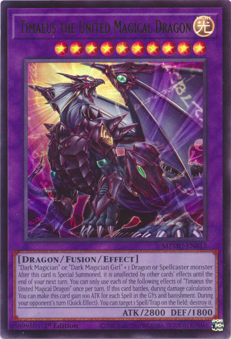 [COLLECTOR'S RARE] Timaeus the United Magical Dragon (Collector's Rare) - (MZMU-EN012) - 1st Edition